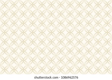 Pattern circle seamless abstract background gold color and line. Geometric line vector.