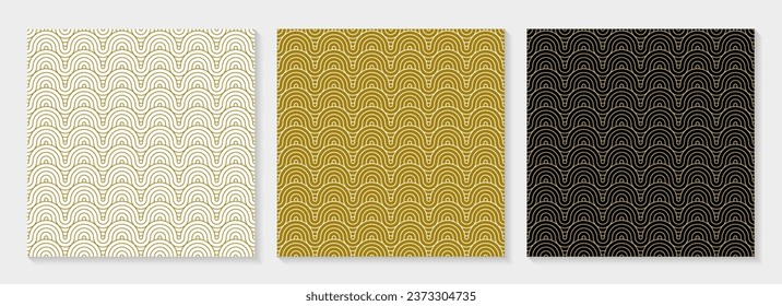 Pattern circle seamless abstract background gold color and line. Luxury geometric line vector.