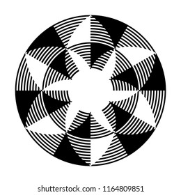 Pattern in circle shape. Abstract design element. Vector art.