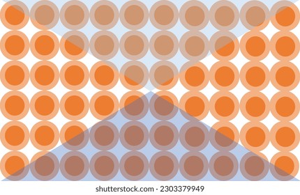 pattern with circles, background with vintage color circles pattern, repeat seamless style, replete image yellow blue green orange design for fabric printing with blue triangle background