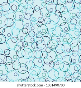 A pattern of circles drawn with dotted lines. Seamless background
