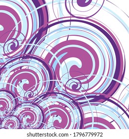 pattern of circles, lines and spirals. vector illustration