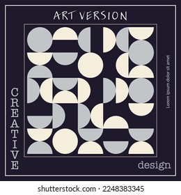 A pattern of circles and semicircles. Bauhaus-style ornament. Template for modern posters, posters, covers, postcards, business cards. Creative style for creative ideas and design