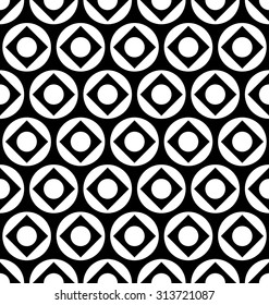 Pattern with circles and squares. Repeatable. Vector illustration.