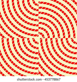 Pattern with circular ornament. Red abstract background. Repeated stylized circles wallpaper. Vector illustration