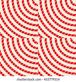 Pattern with circular ornament. Red abstract background. Repeated stylized circles wallpaper. Vector illustration