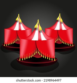 Pattern  With A Circus Tent. Beautiful Background With A Circus Tent And Copy Space. Vector Illustration With A Circus. The Concept Of The Opening Of The Circus Season. 