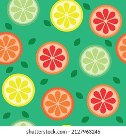 pattern with citrus fruits. seamless pattern with citrus slices. vector illustration, eps 10.