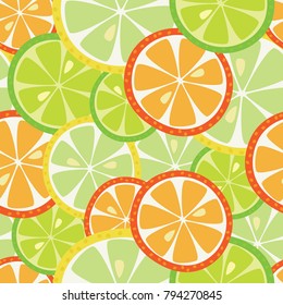 pattern of citrus, lemon, lime, orange