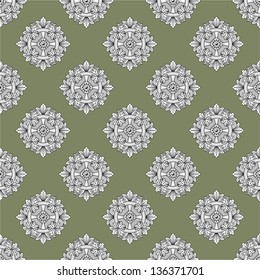 pattern, classical, vintage, baroque, green, olive, seamless