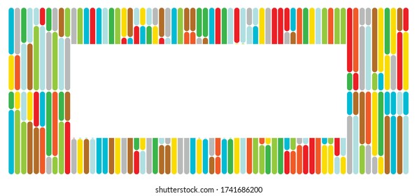 pattern of clip art chromosome in different colors and size with empty text box