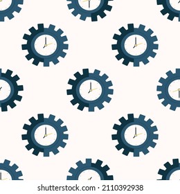 The pattern of the clock icon in the settings on a light background. Vector image for use in web design