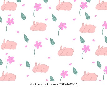 Pattern for clothes, children's clothing, cute rabbit pattern, vector illustration.