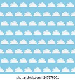 Pattern with clouds, vector.
