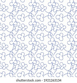 pattern with clover. drawn in doodle style vector seamless pattern on a light background. Suitable for backgrounds, wallpapers, wrapping paper
