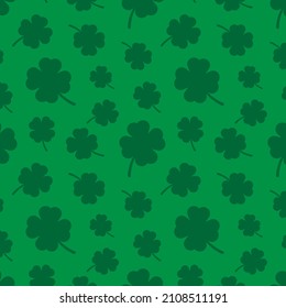 Pattern with clover. An Irish holiday. St. Patrick's Day. Botanical ornament. A symbol of good luck. Vector illustration. Meadow grass.