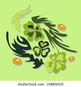 Pattern of clover. Vector background for St. Patrick's Day.