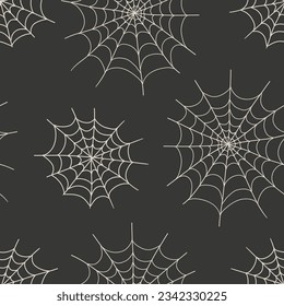 
Pattern with cobwebs on a black background. Seamless pattern for paper or fabric