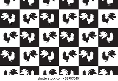 pattern with cocks