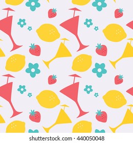 Pattern of cocktails. Vector illustration.