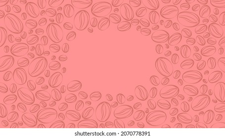 Patrón con frijol de café. Banner de vacaciones, fondo web o colección textil. Ilustración vectorial.