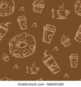 pattern coffee cupcake dough nut object