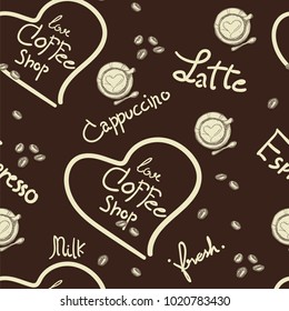pattern coffee shop graphic design background objects 