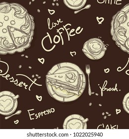 pattern coffee shop graphic design background objects 