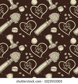pattern coffee shop graphic design background objects 