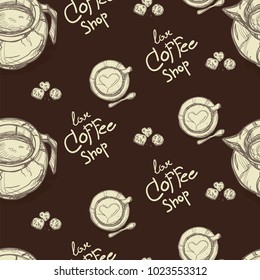 pattern coffee shop graphic design background objects 