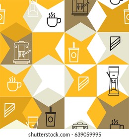 Pattern coffee shop in vector illustration