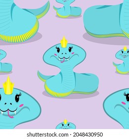 Pattern of coiled king cobra snake.Vector illustration.