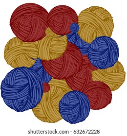 Pattern of coils of thread of different colors