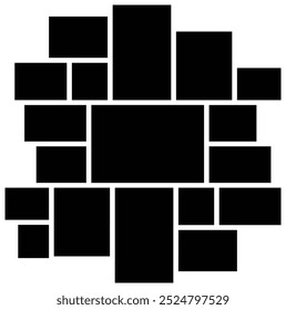 Modelo de colagem padrão vetor na ilustração, colagem de foto para apresentação de placa de humor no design de interiores.