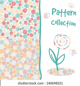 Pattern Collection. Drawn circles pattern/ Set of colorful seamless patterns for backgrounds