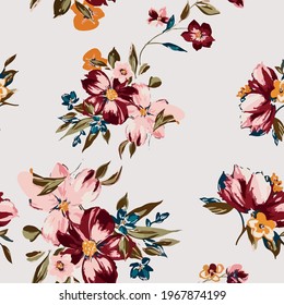 pattern collection tropical flowers nature