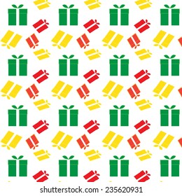 pattern with color gifts on white background,