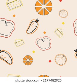 pattern color on set healthy eating
