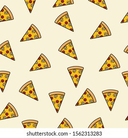  pattern of color pizza. Vector illustration