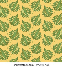 pattern color set decorative of tropical green leaves