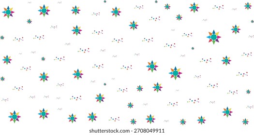 pattern of colored cartoon numbers and letters on a white background