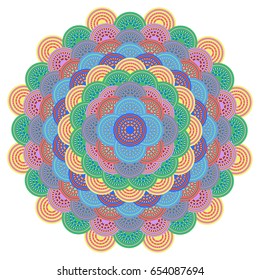Pattern from colored circles. Vector illustration. Abstract floral pattern. Vintage decorative element. 