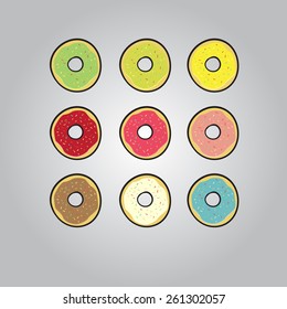 pattern with colored donuts for everyone