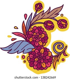 pattern with colored flowers