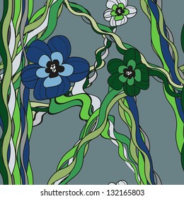 pattern of colored flowers of spring