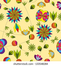 pattern of colored flowers of spring