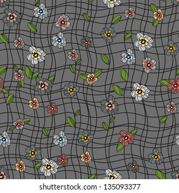 pattern of colored flowers of spring