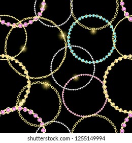 A pattern of colored gemstones of various cuts. Postcard with colorful gems. Colored gems of different cut.