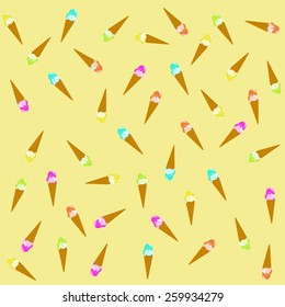 pattern of colored ice cream