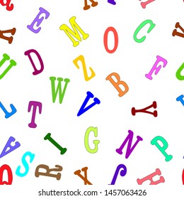 Pattern of colored letters of the English alphabet.Colored letters of the English alphabet in a pattern.
